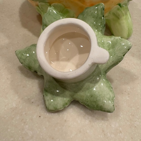 VTG 1986 Fitz & Floyd Ceramic Turtle Teapot Hand-Painted Citrus Leaf Design EUC - Picture 10 of 16